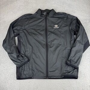 Adidas Bandon Dunes Jacket Mens Large Black Climaproof Golf Windbreaker